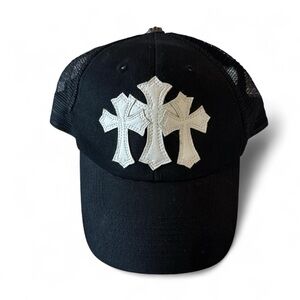 Black and White Cross Design Cap
